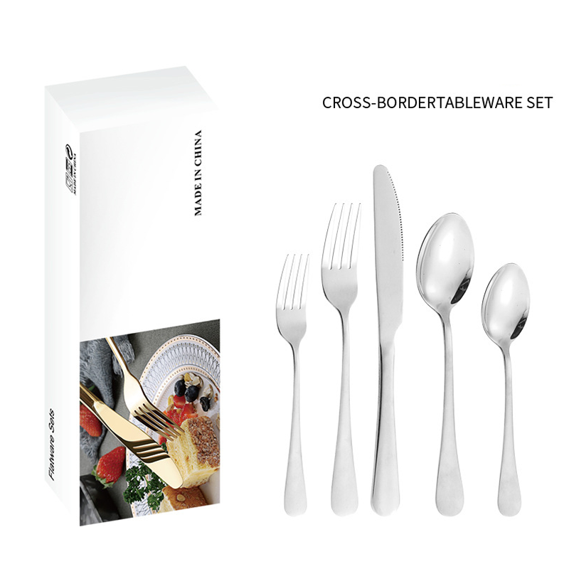 Wholesale gogosourcing Stainless Steel Dinner Forks with Scalloped Edge Spoons and Forks Set Cutlery Set 20PCS Stainless Steel 4-person Set Fork Spoon Cutlery Set Modern Design with DDP shipping and customization