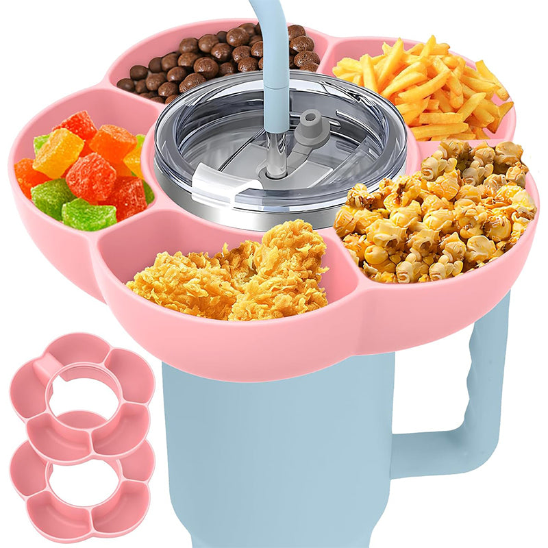 Wholesale gogosourcing Silicone Snack Bowl for 40oz cup with Handle , Reusable with DDP shipping and customization