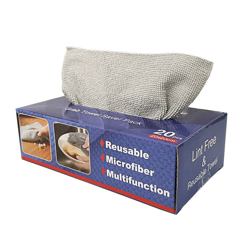 Wholesale gogosourcing 7.8'' x 7.8'' Microfiber Rags in Box, Cleaning Cloths Reusable Lint Free Towels with DDP shipping and customization
