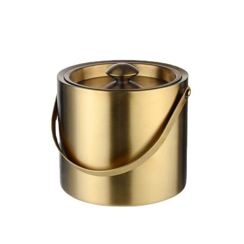 Wholesale gogosourcing Gold Ice Bucket with Lid, Handle and Tong Insulated Stainless Steel Champagne Bucket 3L Wine Bucket for Party Bar Cart Accessories Large Double Wall Bucket Keep Frozen with DDP shipping and customization