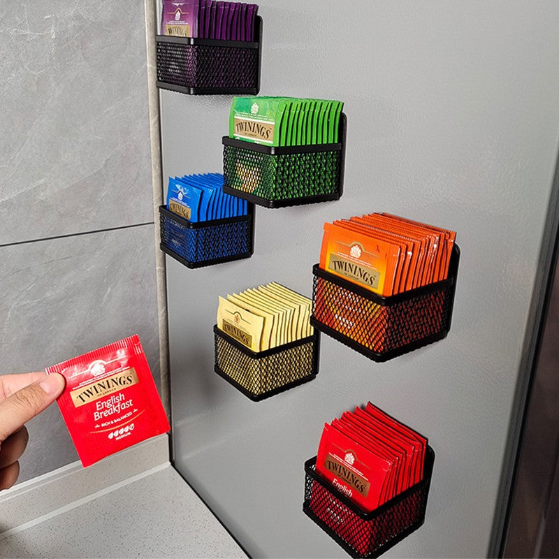 Wholesale gogosourcing Magnetic Tea Bag Organizer, Metal Tea Organizer for Refrigerator, Kitchen Shelf and Counter with DDP shipping and customization
