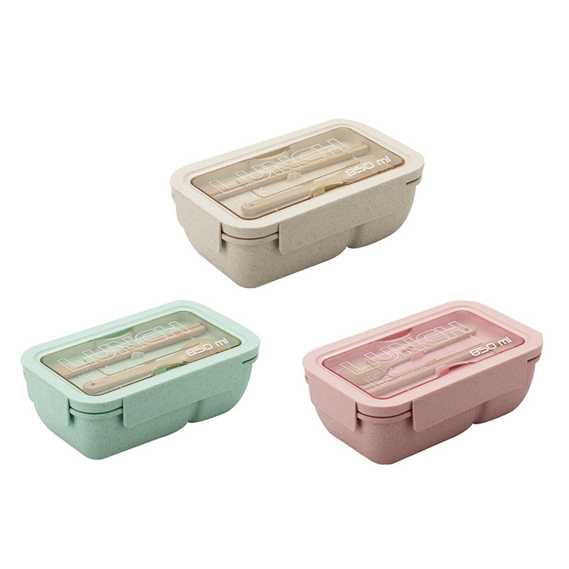 Wholesale gogosourcing 2 Compartments Wheat Straw lunch box Food Storage Containers Plastic, Microwave and Dishwasher Safe with DDP shipping and customization