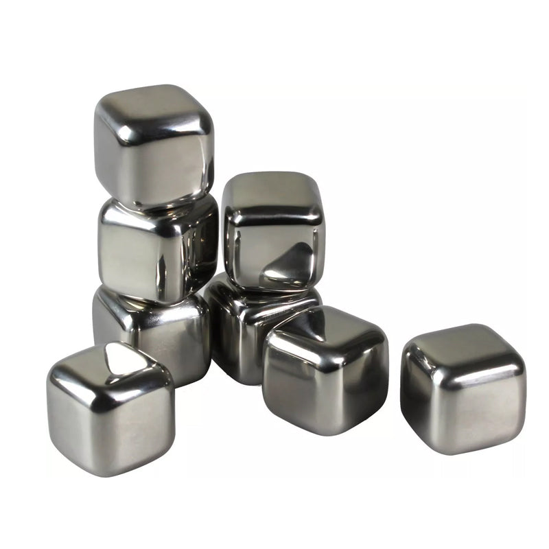 Wholesale gogosourcing Stainless Steel Ice Cube Cubes Glacier Rocks Whiskey Stones Bulk Set with DDP shipping and customization