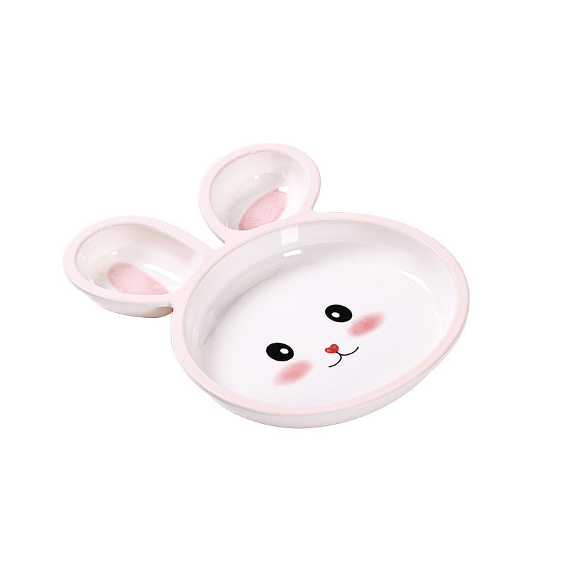 Wholesale gogosourcing Cute cartoon melamine tableware with little bunny, children's compartment plate with DDP shipping and customization
