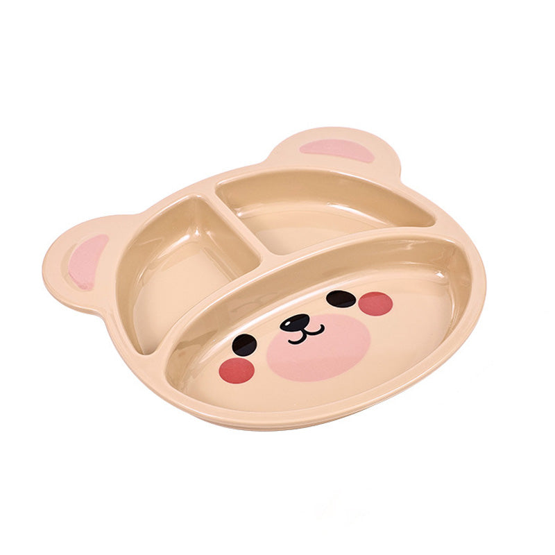 Wholesale gogosourcing Little Bear Drop resistant Cute Children's Tableware Baby Grid Plate - Three Grid, Melamine Material with DDP shipping and customization