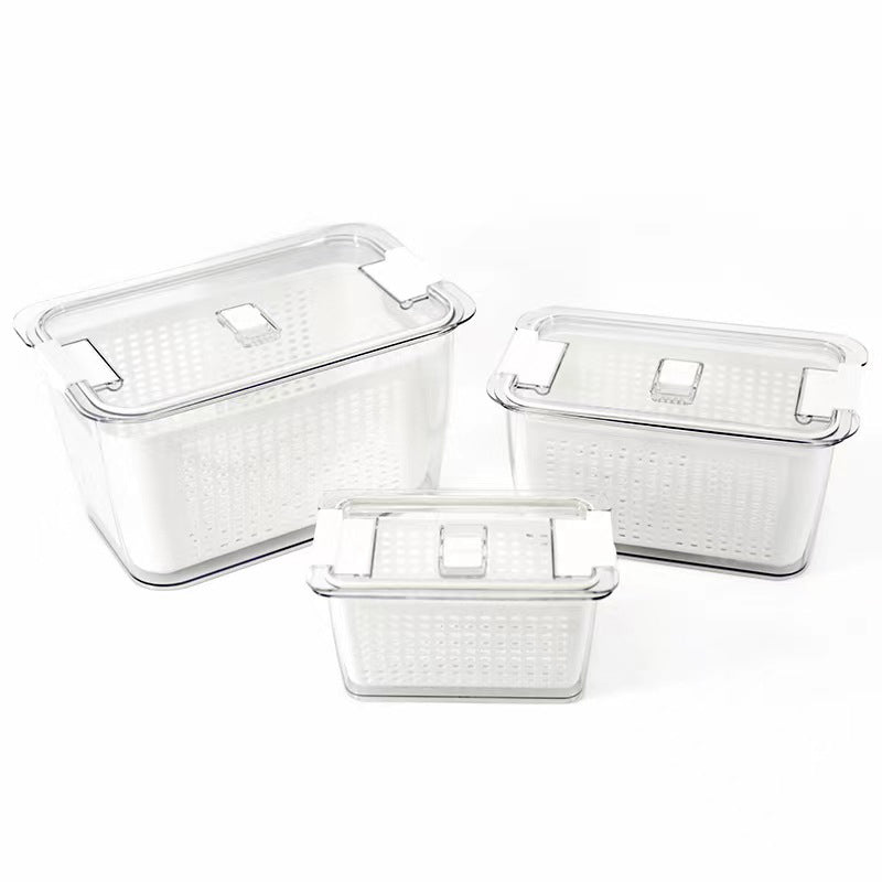 Wholesale gogosourcing 3 PCS Large Fruit Containers for Fridge - Leakproof Food Storage Containers with Removable Colander with DDP shipping and customization