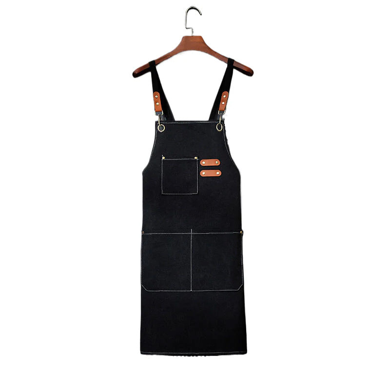 Wholesale gogosourcing Canvas Apron Men's Catering Kitchen Coffee Work Apron Flower Shop Korean Style Western Style Work Clothes Women's Belt Pock with DDP shipping and customization