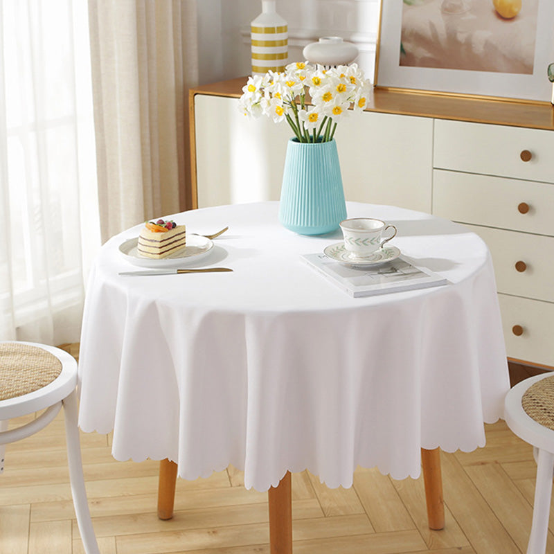 Wholesale gogosourcing 60 Inch Round Tablecloth Water Resistant Washable Polyester Table Cloth for Dining Table, Buffet Parties and Camping, White with DDP shipping and customization