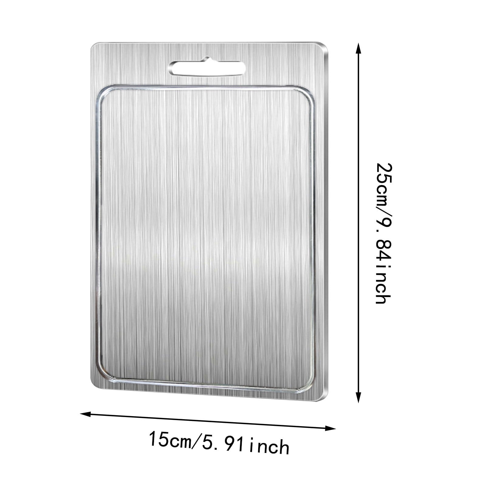 Wholesale gogosourcing New Groove Antibacterial And Mildew-Proof 304 Stainless Steel Cutting Board-25*15CM with DDP shipping and customization