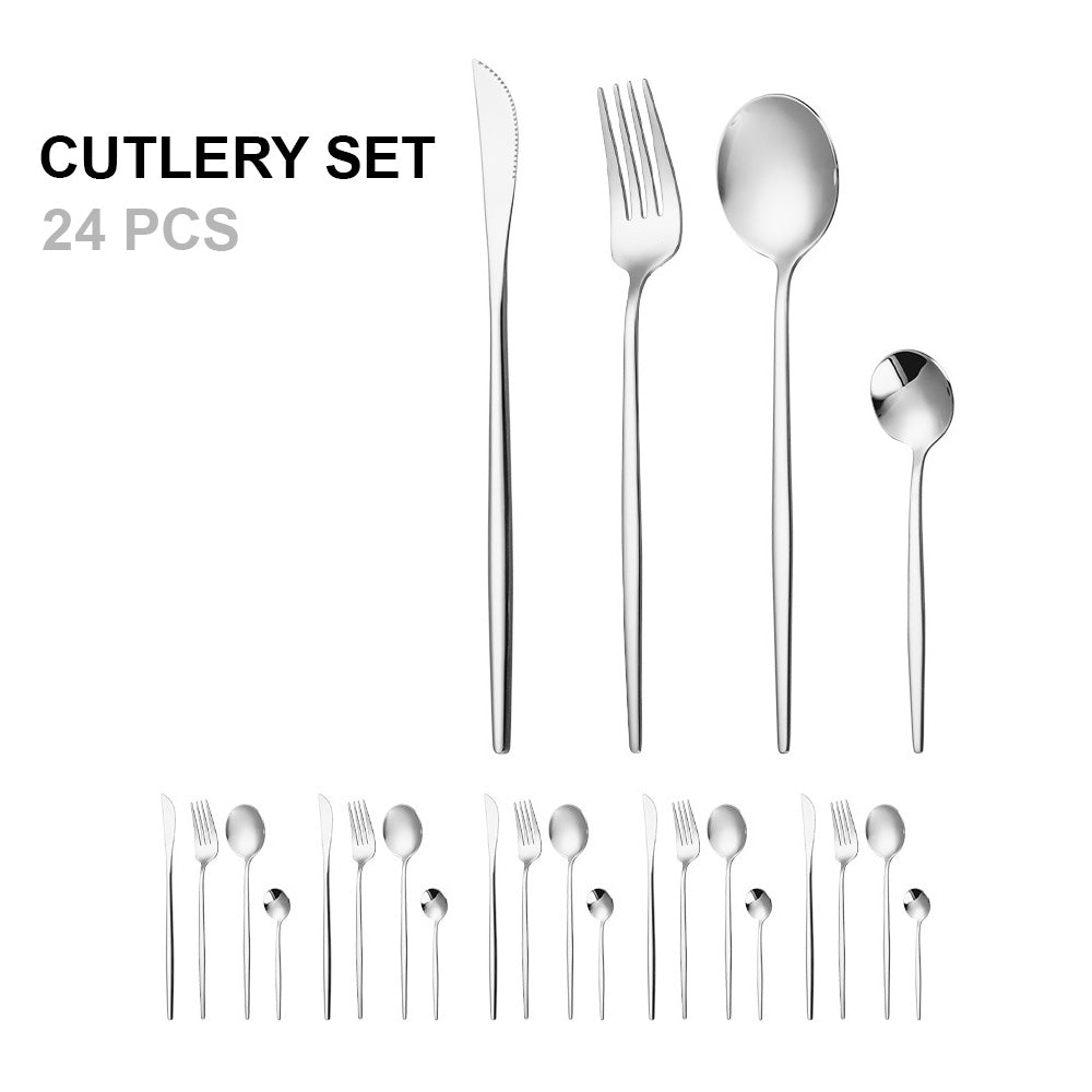 Wholesale gogosourcing 16 PCS A SET Gift Set Cutlery Knife, Fork and Spoon with DDP shipping and customization