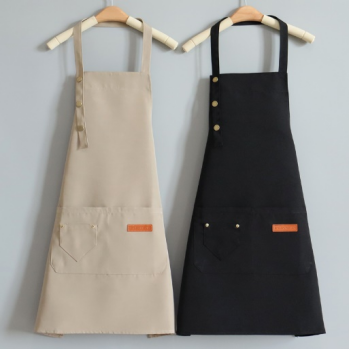 Wholesale gogosourcing Waterproof Canvas Apron Adjustable Neck Strap Kitchen Aprons Cafe Restaurant Bar Food Shop Waiter Bibs Manicurist Mandiles with DDP shipping and customization