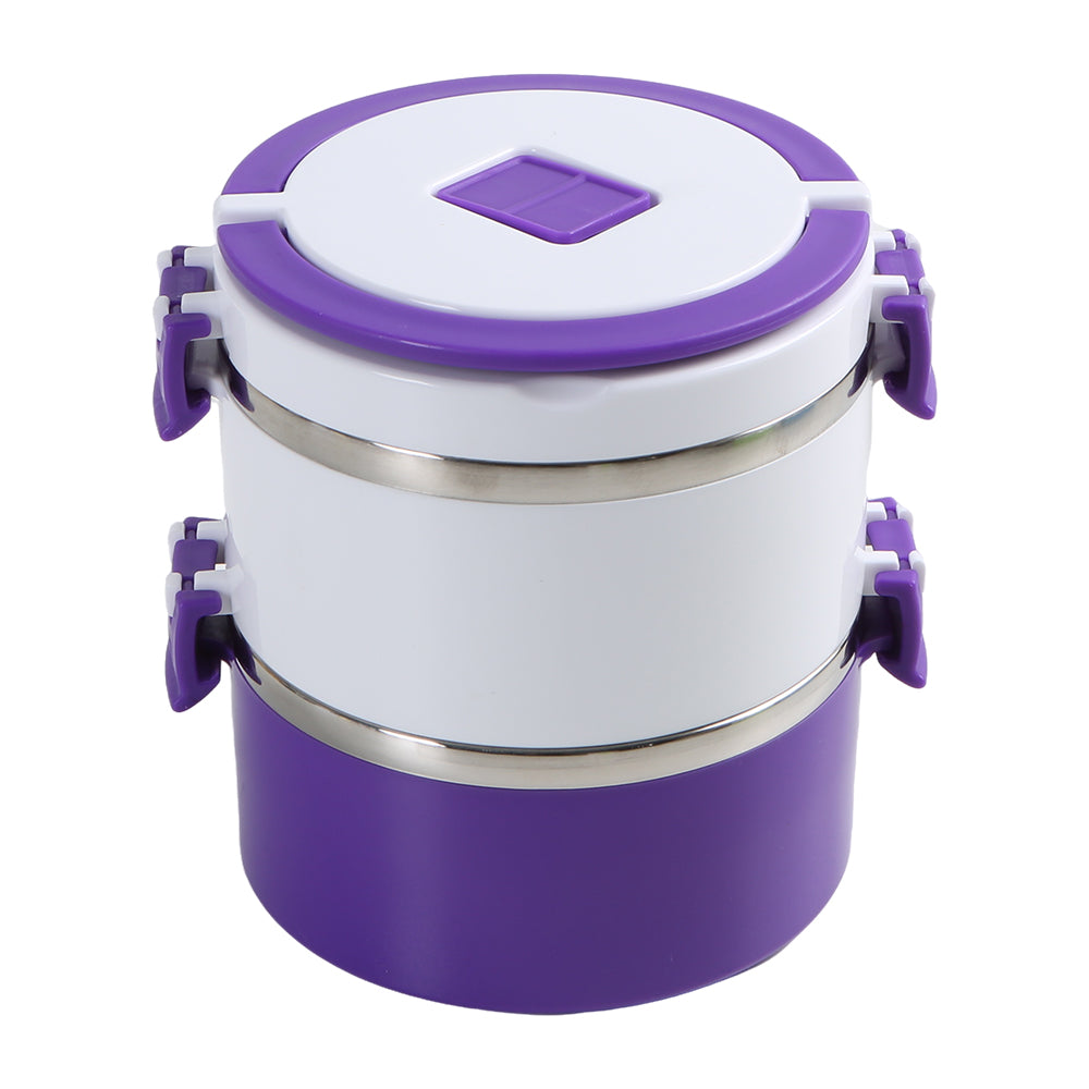 Wholesale gogosourcing Thermal Lunch Box Stackable Hot Food Insulated Food Container Stainless Steel Round Lunch Box Sealed Food Containers with 2-Layer with DDP shipping and customization