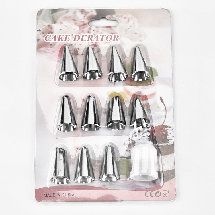Wholesale gogosourcing Stainless Steel Decorating Nozzle Set Cake Cream Nozzle Puff Nozzle 12 Piece Set with DDP shipping and customization