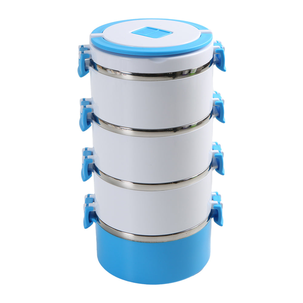 Wholesale gogosourcing Thermal Lunch Box Stackable Hot Food Insulated Food Container Stainless Steel Round Lunch Box Sealed Food Containers with 4-Layer with DDP shipping and customization