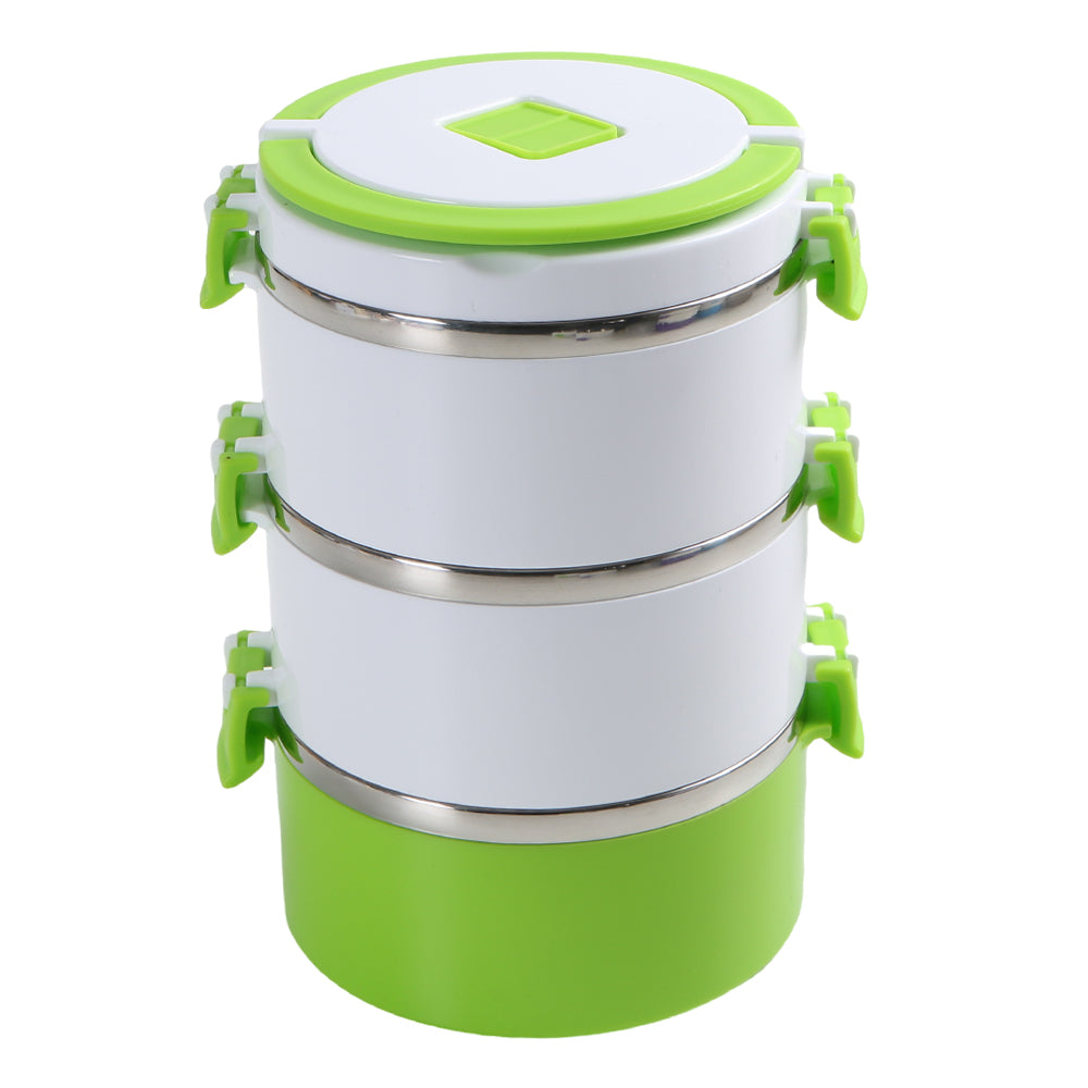 Wholesale gogosourcing Thermal Lunch Box Stackable Hot Food Insulated Food Container Stainless Steel Round Lunch Box Sealed Food Containers with 3-Layer with DDP shipping and customization