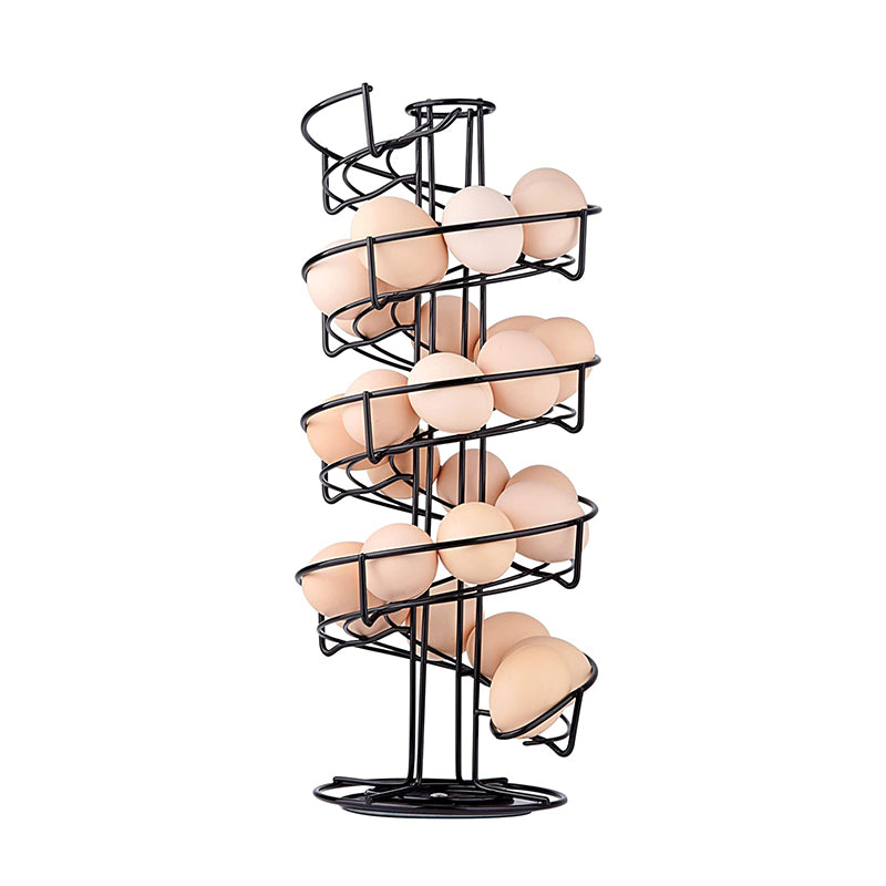 Wholesale gogosourcing Spiral Design Egg Skelter Dispenser Rack, Black with DDP shipping and customization