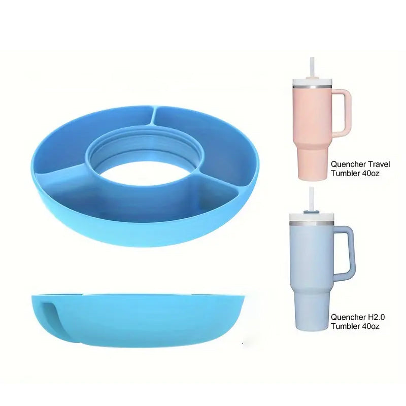 Wholesale gogosourcing Snack Tray for Cup 40 oz with Handle Silicone Snack Bowl with DDP shipping and customization