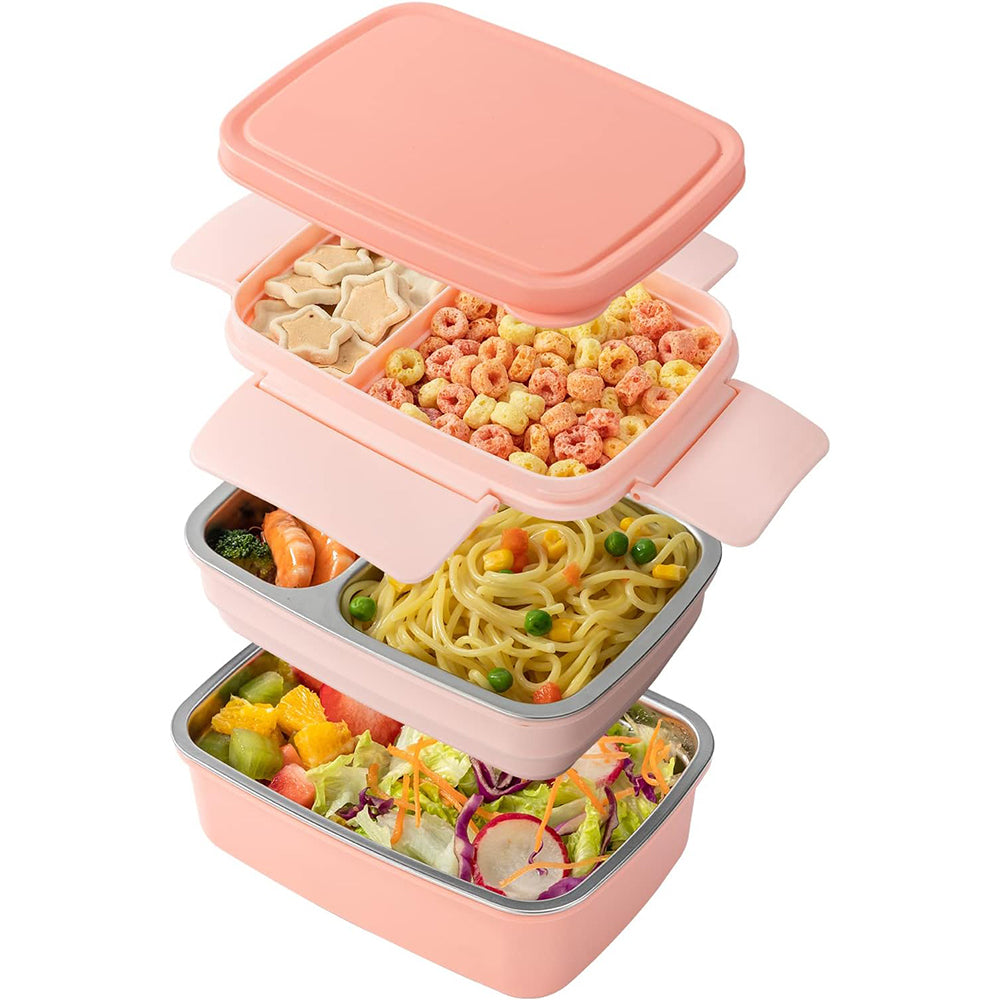 Wholesale gogosourcing Stainless Steel Bento Box Adult Lunch Box, Leakproof Stackable Large Capacity Dishwasher Safe Lunch Container with Divided Compartments with DDP shipping and customization