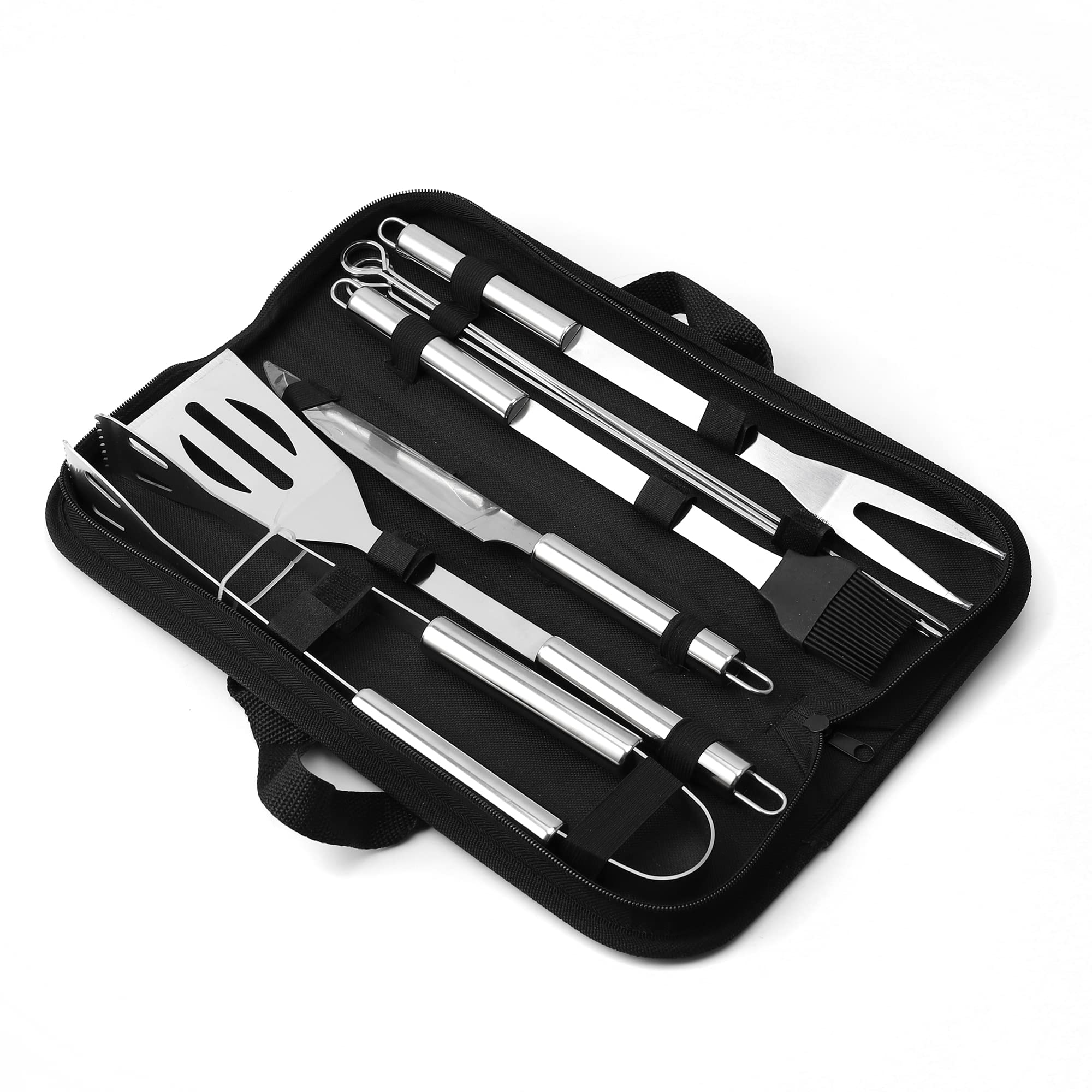 Wholesale gogosourcing BBQ Grill Tools Set with Carry Bag, BBQ Accessories,Camping Barbecue Grill Utensils Set 9PCS-13Inches with DDP shipping and customization