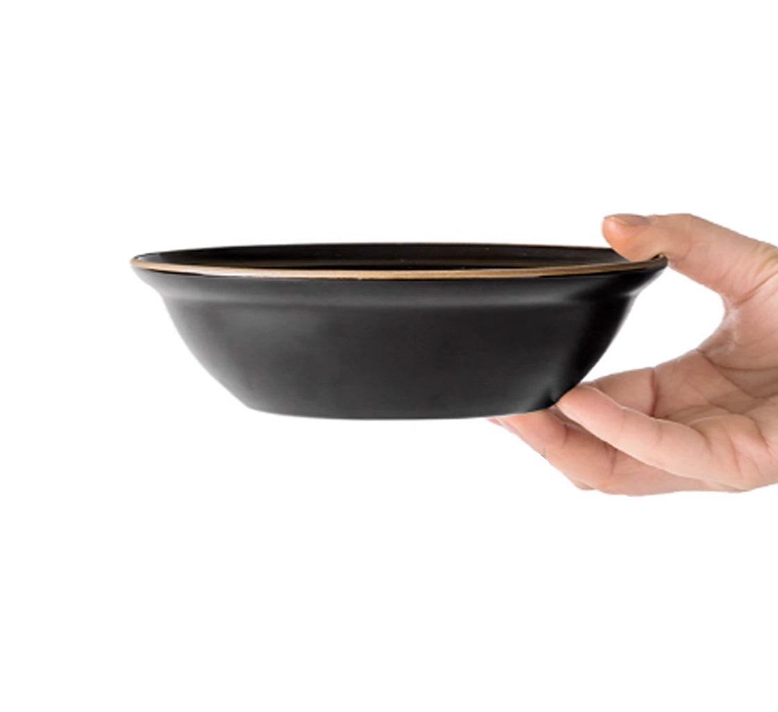 Wholesale gogosourcing 80 PCS 6.5'' Ceramic Salad Bowls Cereal Bowl with golden Rim with DDP shipping and customization