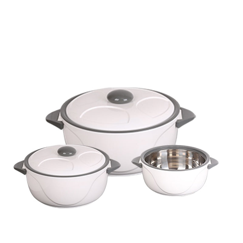 Wholesale gogosourcing High Quality Double Wall Stainless Steel 3 Pcs Insulated Food Warmer set Food Casserole keep warming food container with DDP shipping and customization
