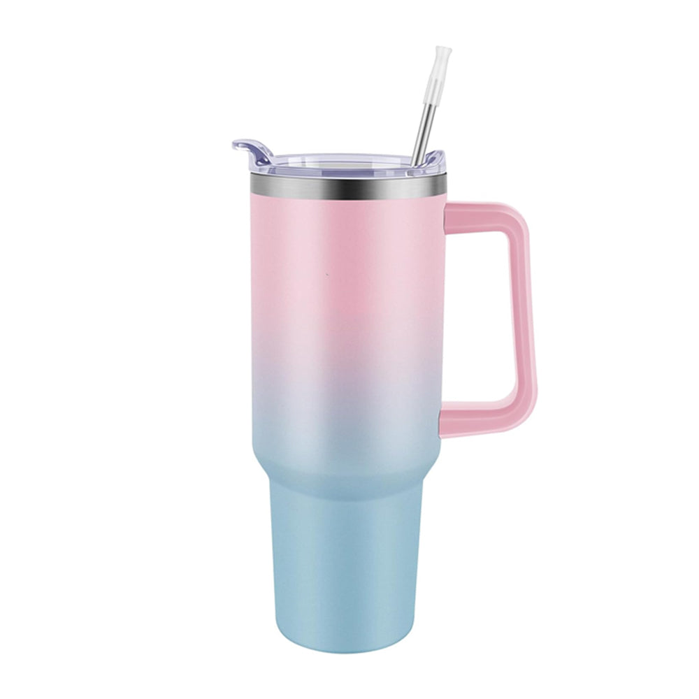 Wholesale gogosourcing 40oz Leakproof Stainless Steel Insulated Travel Tumbler with Handle Straw Lid with DDP shipping and customization