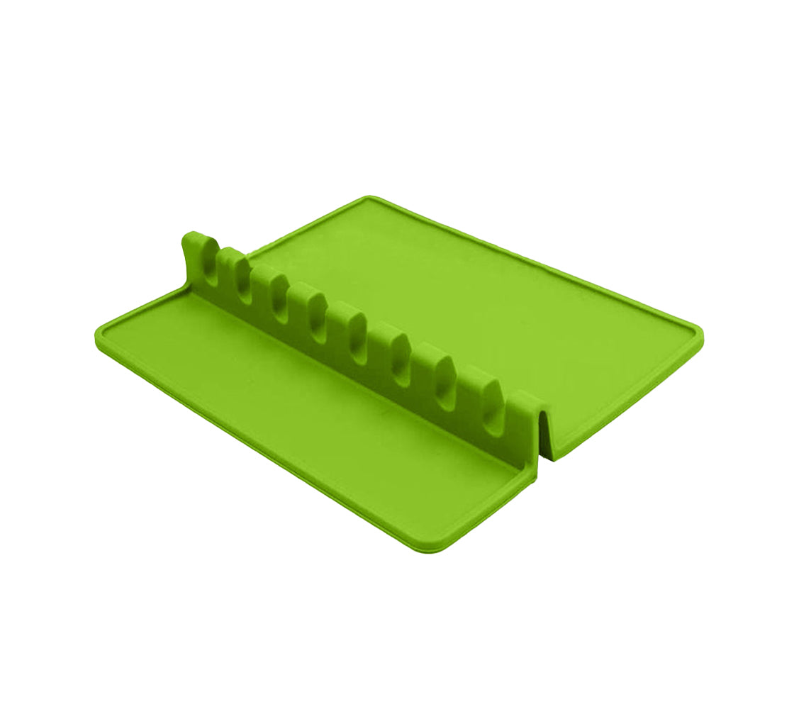 Wholesale gogosourcing 8 Holes Food Grade Silicone Kitchen Spatula Holder Spoon Mat with DDP shipping and customization