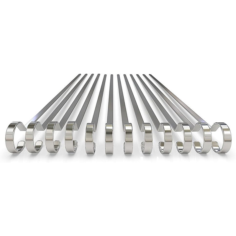 Wholesale gogosourcing Metal Skewers for Grilling Kabob Skewers Flat BBQ Barbecue Skewer Grilling Skewers Set with DDP shipping and customization