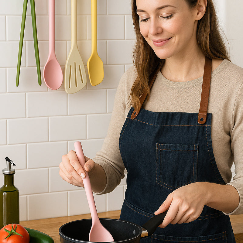 Magnet Cookware Set 5P - Turn over, spatula, cooking spoon, tongs, holder