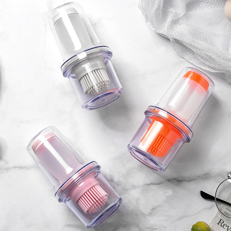 WHOLESALE Silicone Oil Bottle with Basting Brush & Lid – Multi-Purpose Dispenser for Baking, BBQ Sauces, and Salad Dressings WITH DDP