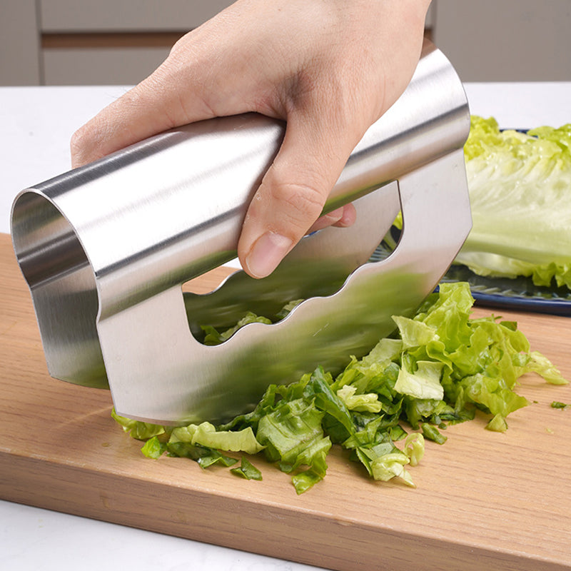 Salad Chopper, Double Bladed Stainless Steel Vegetables Cutter Slicing Tool Home Kitchen & Restaurant
