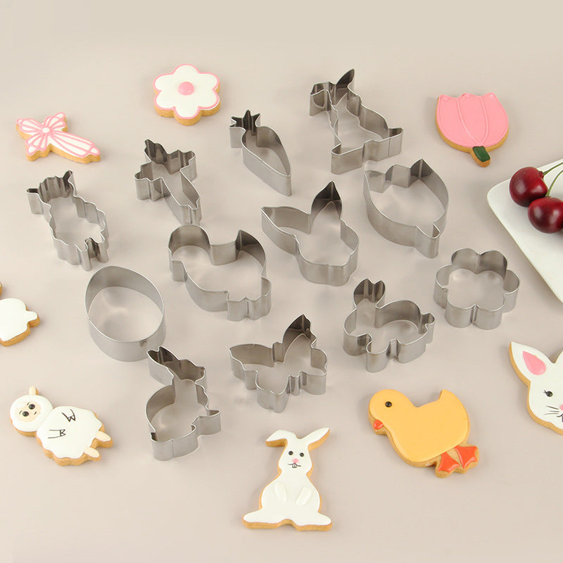 Easter Cookie Cutter Set Easter Party Food Supplies Bunny Egg Chick Carrot Chicken Lamb Cross Cookie Cutter