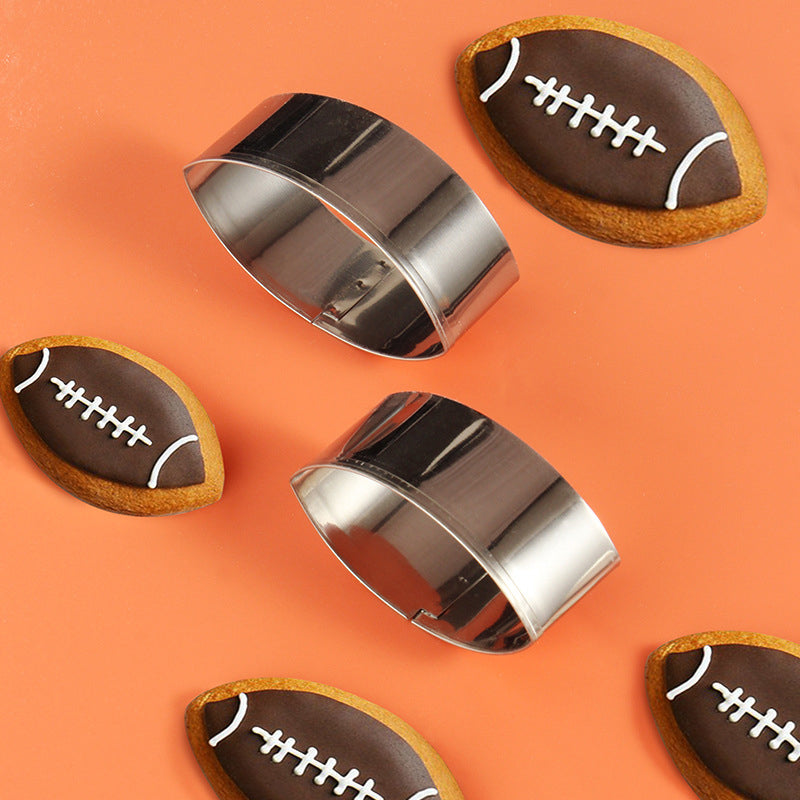 6-piece Set Of Football Fondant Cake Frame Cookie Mold Cookie Embossing Mold Kitchen Baking Tools