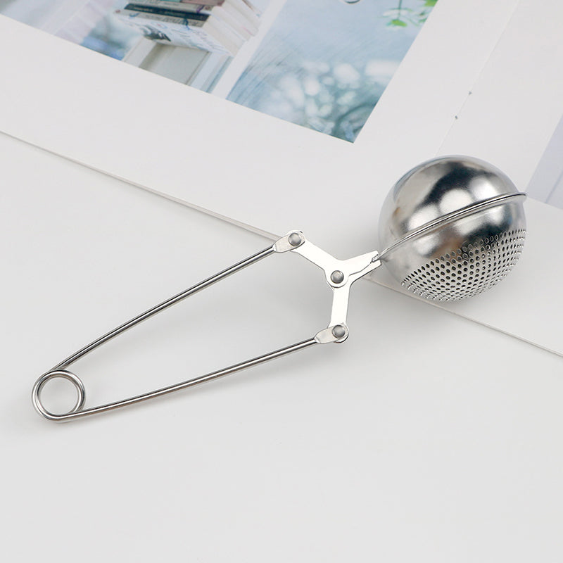 Tea Strainer Mesh Snap Ball Loose Leaf Tea Infuser with Handle Stainless Steel Spices Strainer Tea Filter