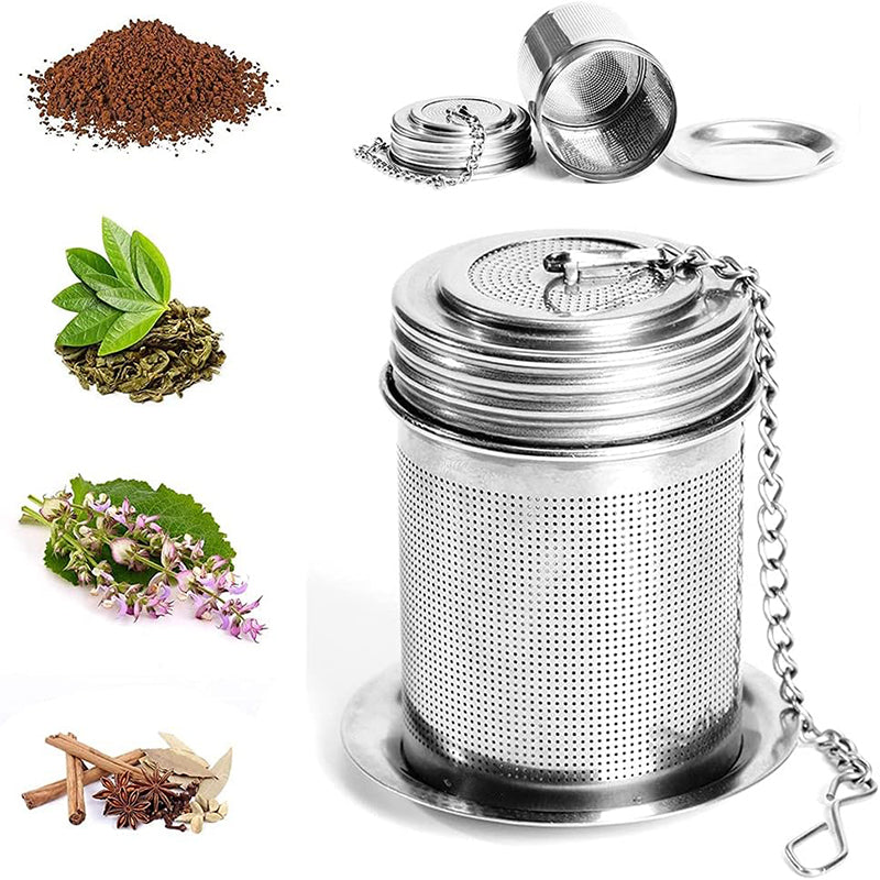 Stainless Steel Cylindrical Fine Mesh Tea Strainer, Brew Cooking Infuser Filter Tea Strainer
