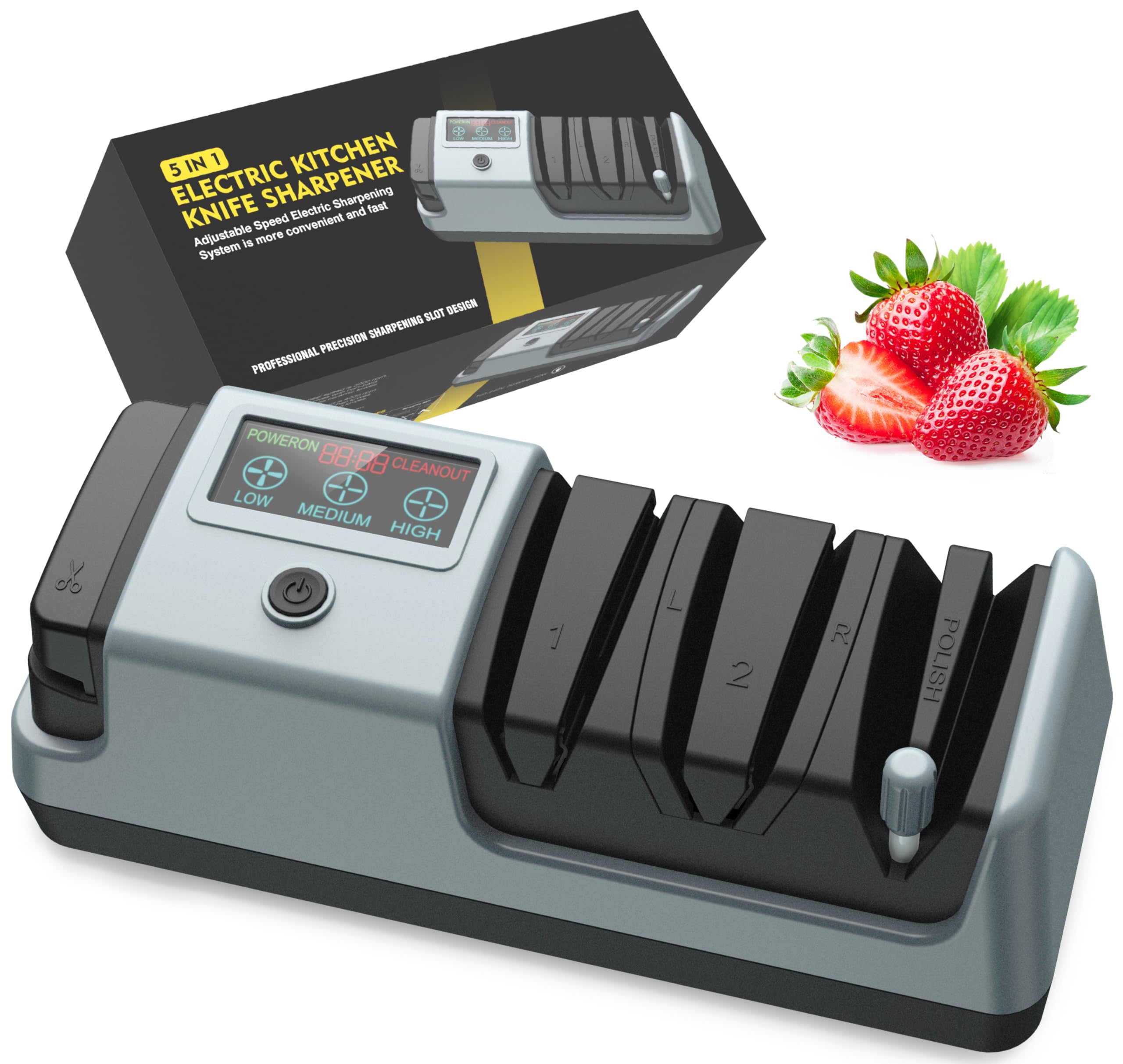 Wholesale gogosourcing 5 in 1 Electric Knife Sharpener - 3 Speed Adjustable Electric Knife Sharpener with DDP shipping and customization