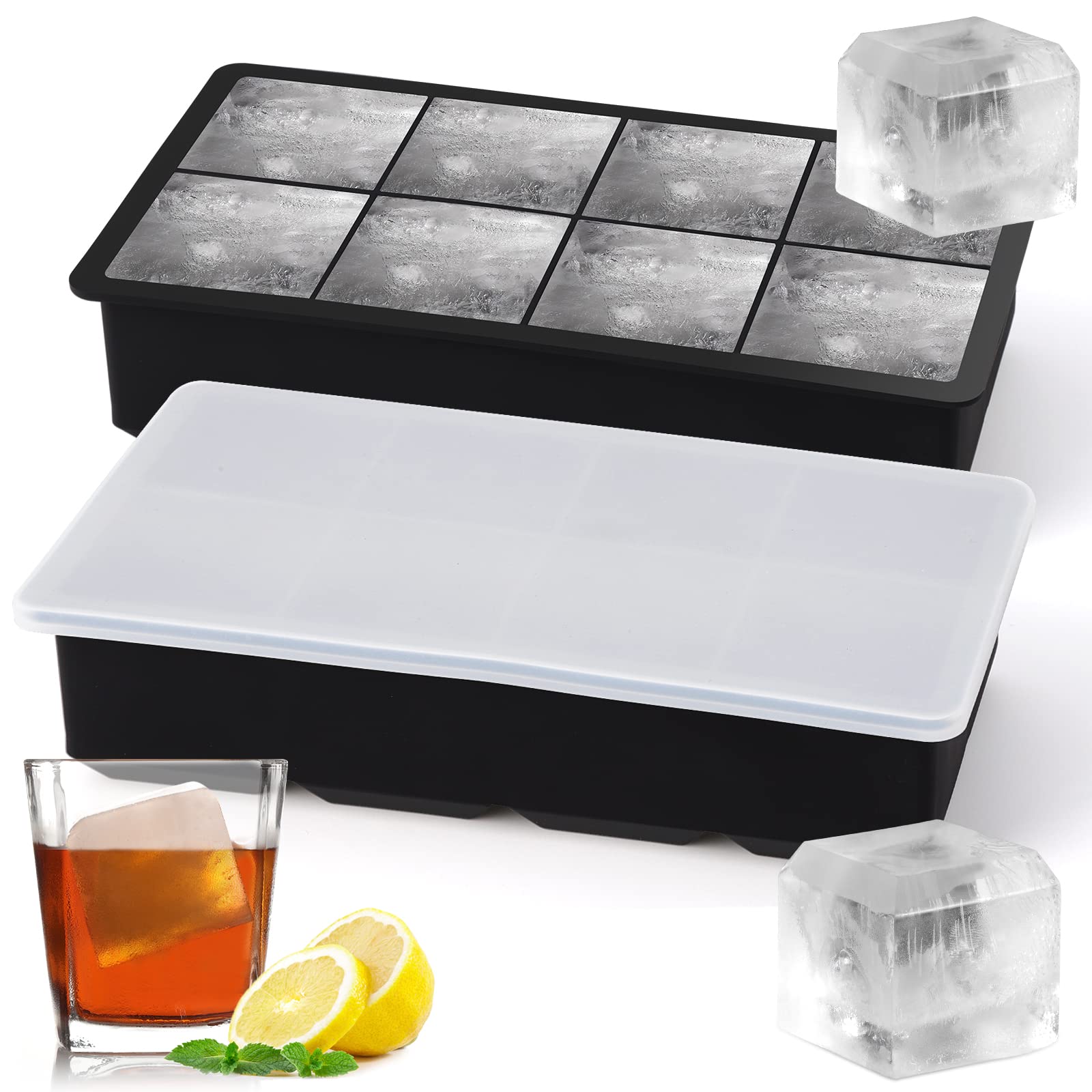Wholesale gogosourcing Silicone Ice Cube Molds with Removable Lids,Stackable Ice Trays for Freezer,Ice Maker Reusable and BPA Free with DDP shipping and customization