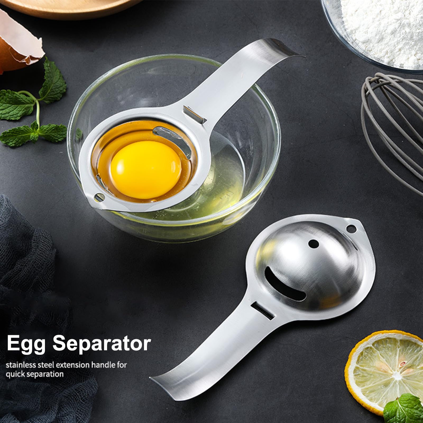 Wholesale gogosourcing Egg Separator Egg Filter Food Grade Egg Divider Stainless Steel Egg Sieve Kitchen Gadget Cooking/Baker Tool Egg Extractor with DDP shipping and customization