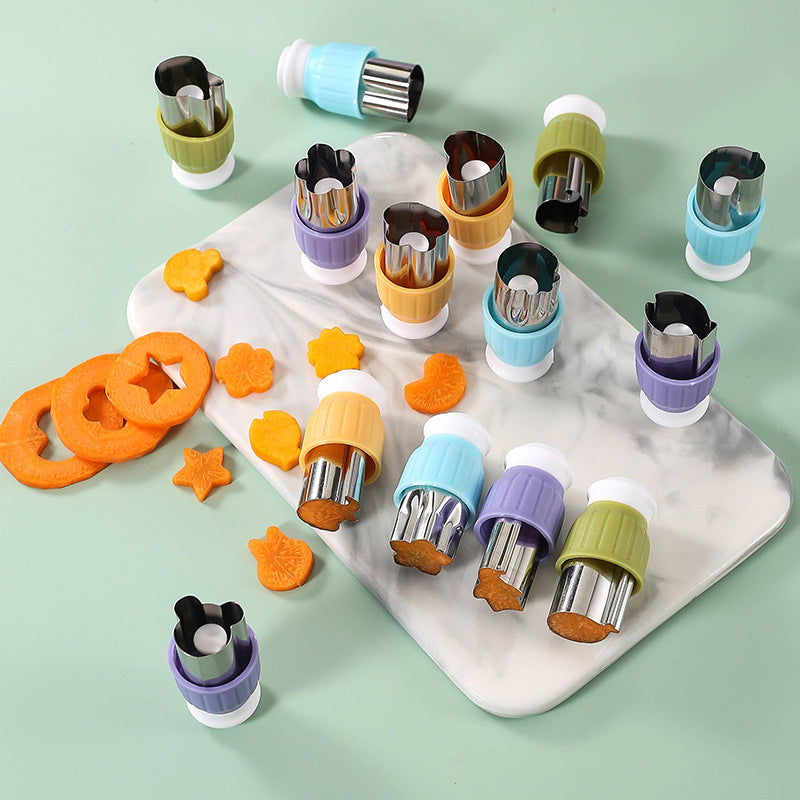 20Pcs/Set Biscuit Cutting Mold  Food Grade Non-sticky Bakeware Stainless Steel Fruit Vegetable Pastry Cookie Cutter Mold Kitchen Supplies