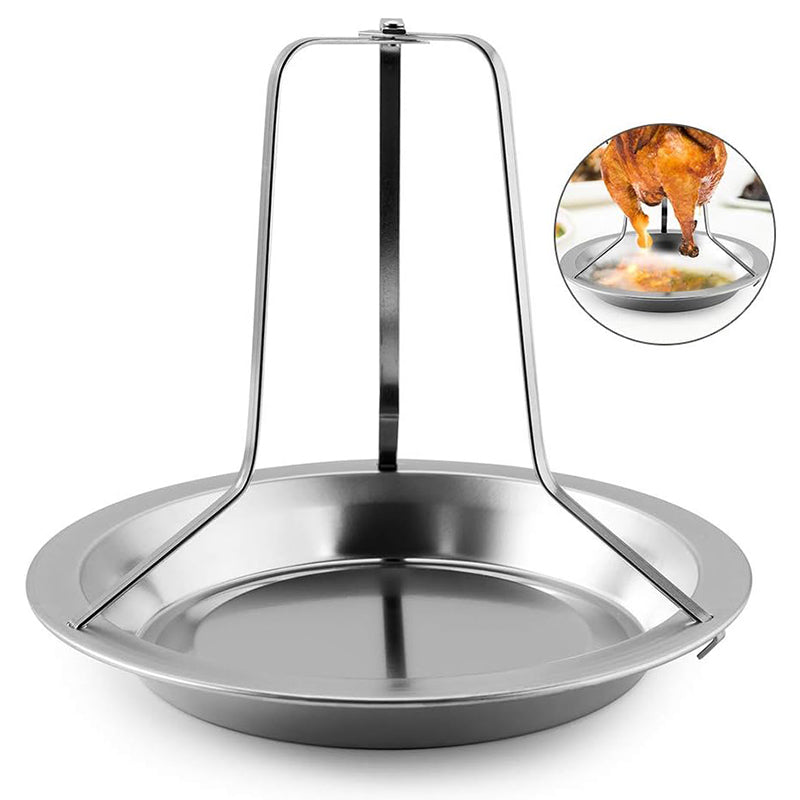 Beer Can Chicken Stand, Stainless Steel Chicken Roasting Rack, Turkey Beer Butt Chicken Stand with Pan Thanksgiving Christmas