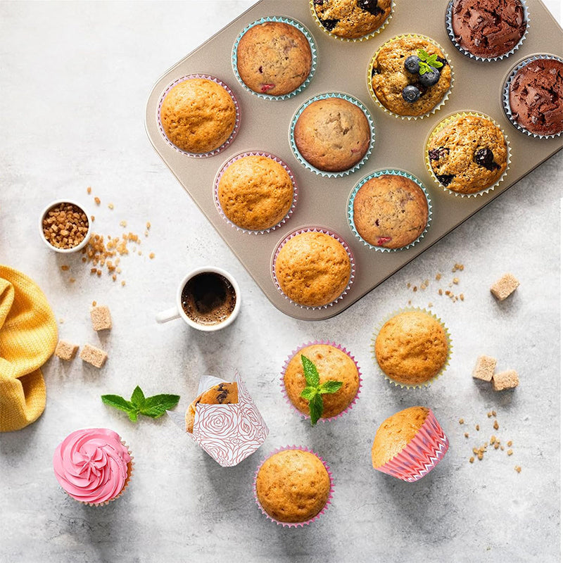 Stainless Steel Muffin Pan 12, Muffin Pans Nonstick 12 Cup Carbon Steel Cupcake Pan Nonstick Muffin Pan Cake Pans