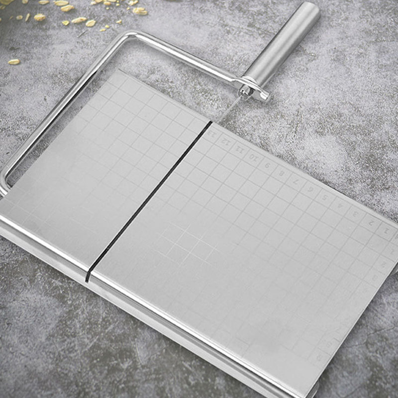 Stainless Steel Cheese Cutter Board Multipurpose Food Butter Slicer Accurate Size Scale Butter Cutter Board