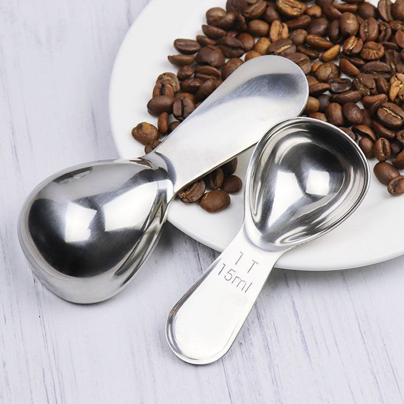 15ml Reusable Stainless Steel Protein Coffee Powder Spoon Measuring Scoop-Silver