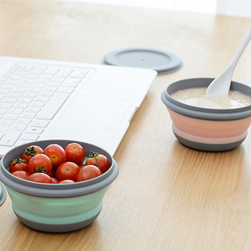 3Pcs Folding Camping Bowl Set Portable Silicone Kitchen Containers for Travel Outdoor Camping