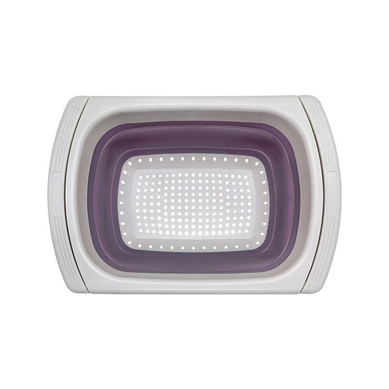 Collapsible Colander Over The Sink Silicone Kitchen Strainers and Colanders with Extendable Handles BPA Free