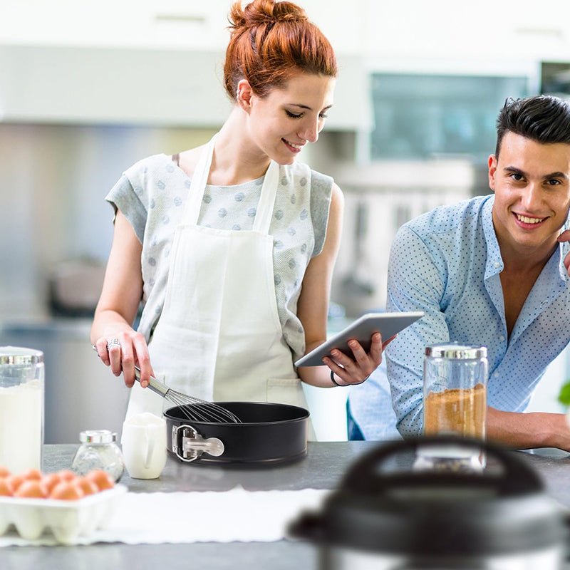 4 Pack Springform Pan 4, 7, 9, 10 Inch Baking Mold Round Leakproof Nonstick Removable Bottom Bakeware for Cake