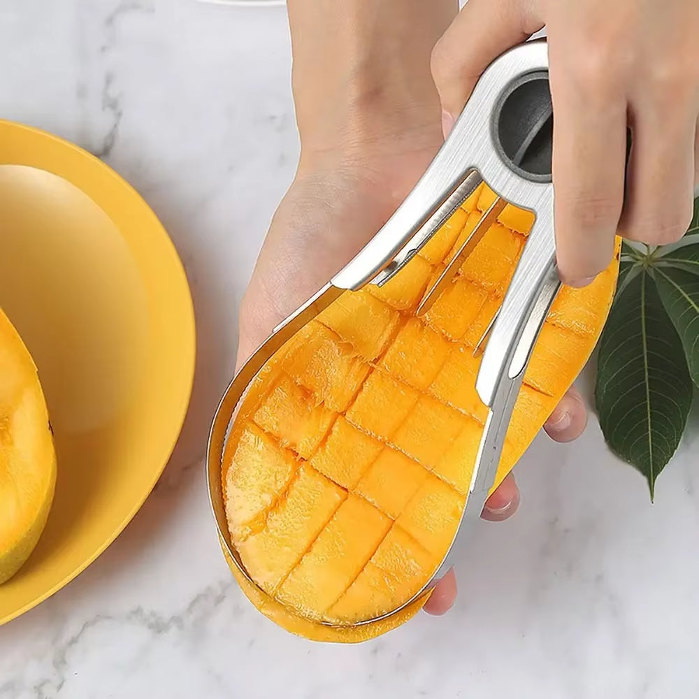 Stainless Steel Mango Cutter Slice Vegetable Fruit Tools Mango Easy Cut Slicer Cutter Kitchen Peeler Gadget