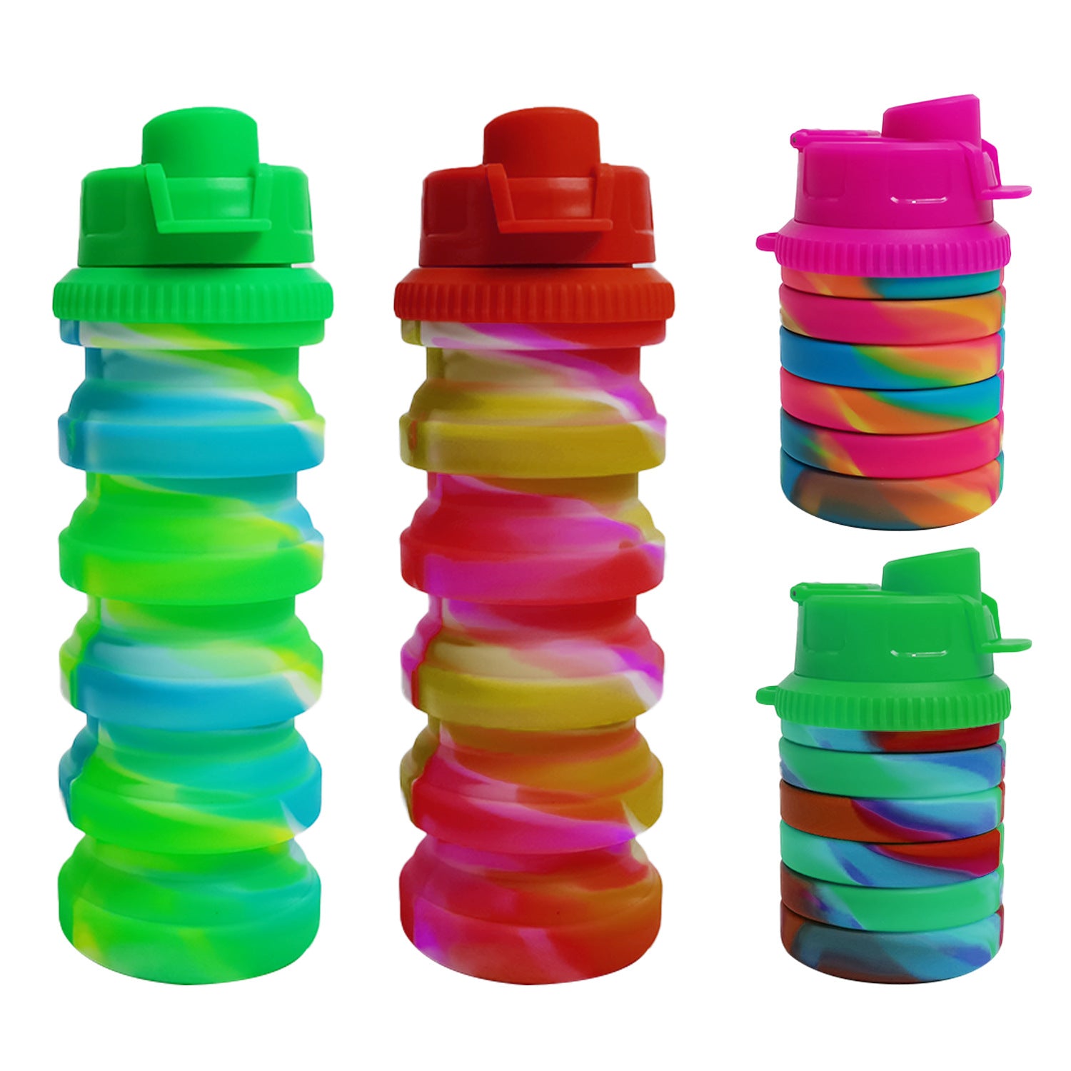 Wholesale gogosourcing wholesale Silicone Collapsible Water Bottles, 16oz 500ml Portable Foldable Expandable Water Bottle Sports Cups, Leak Proof Reusable BPA Free with DDP shipping and customization