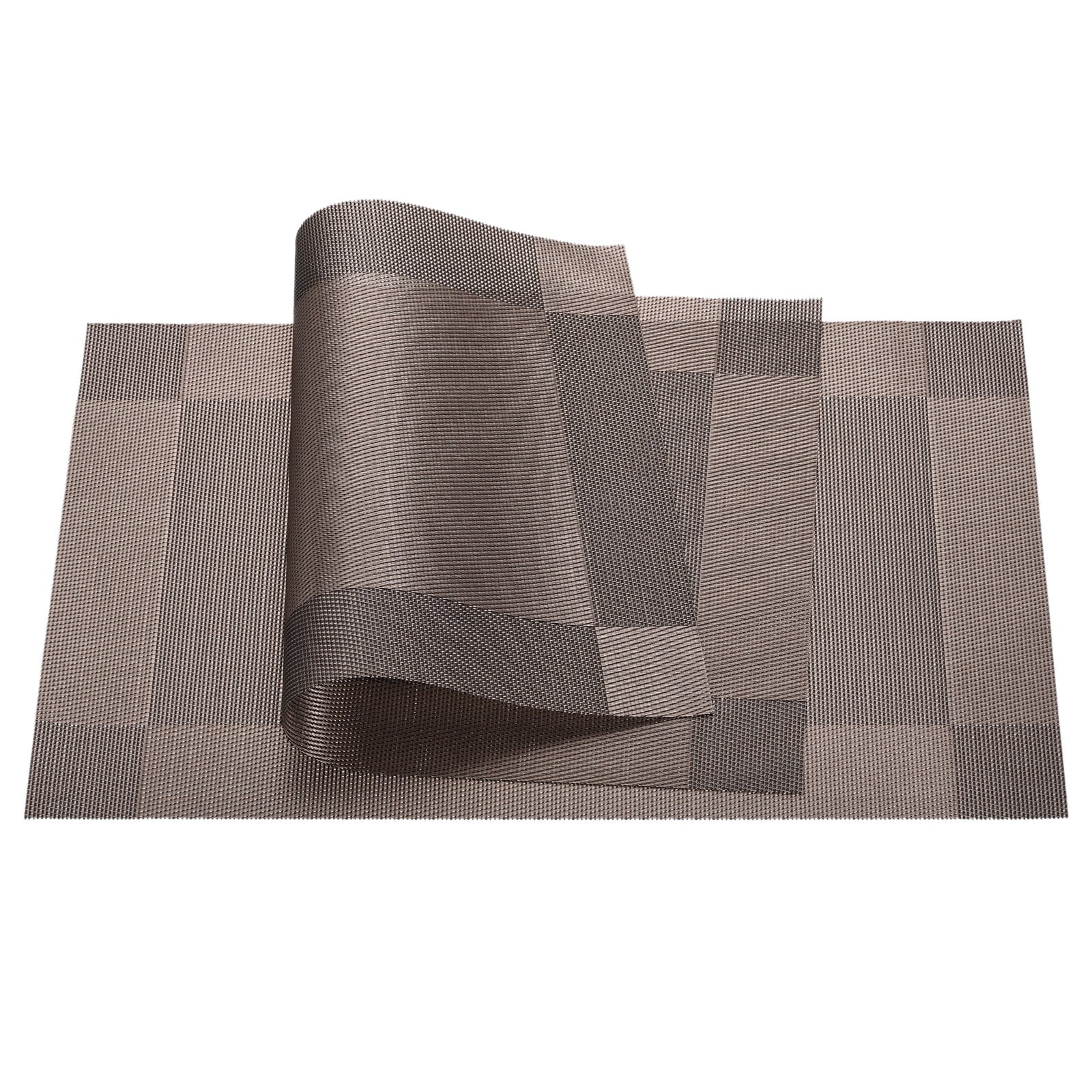 Wholesale gogosourcing 450x300mm Woven Table Place Mats Vinyl Coffee with DDP shipping and customization